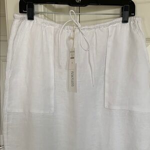 Talbots White Linen Midi Resort Skirt